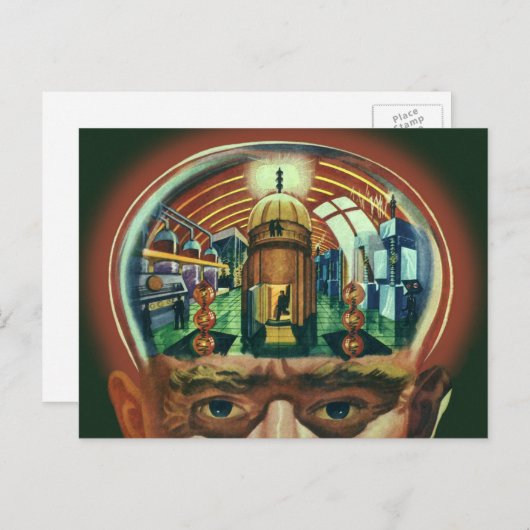  Wetenschapsfiche, Alien Brain in Laboratory Briefkaart (Voorkant / Achterkant)