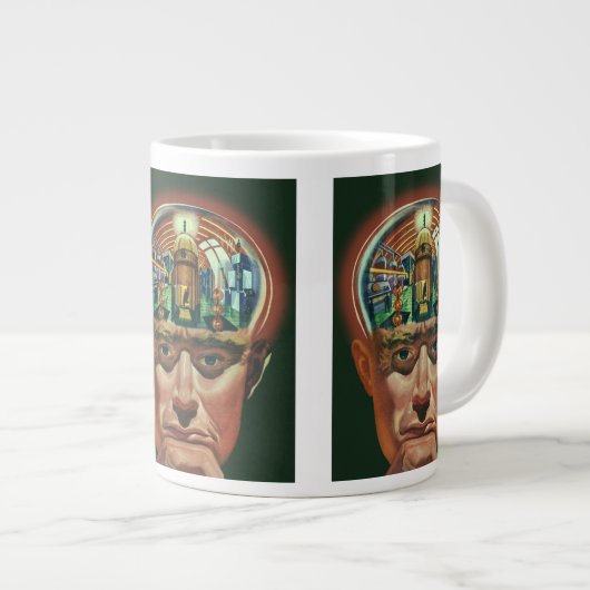 Wetenschapsfiche, Alien Brain in Laboratory Grote Koffiekop (Voorkant rechts)