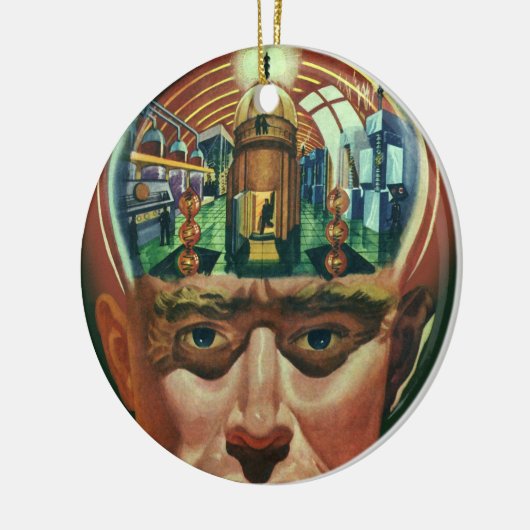 Wetenschapsfiche, Alien Brain in Laboratory Keramisch Ornament (Links)