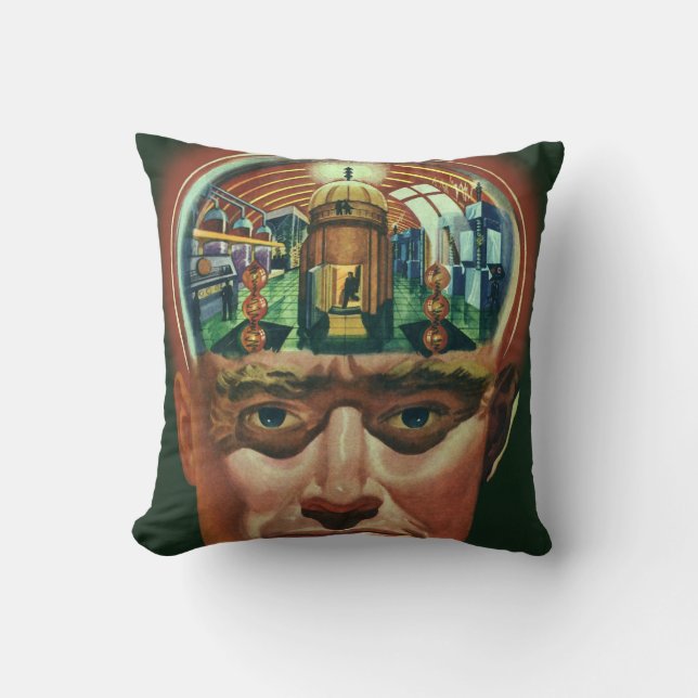  Wetenschapsfiche, Alien Brain in Laboratory Kussen (Voorkant)