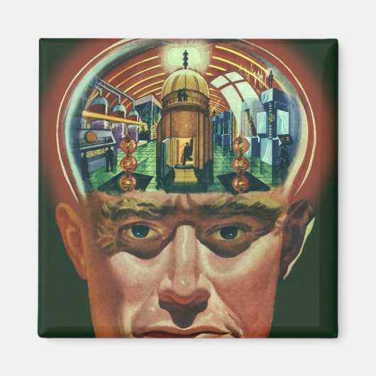 Wetenschapsfiche, Alien Brain in Laboratory Magneet (Voorkant)