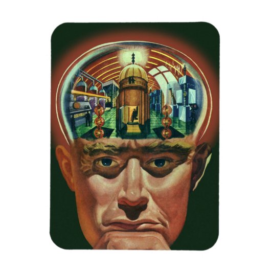 Wetenschapsfiche, Alien Brain in Laboratory Magneet (Verticaal)