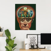  Wetenschapsfiche, Alien Brain in Laboratory Poster (Thuiskantoor)