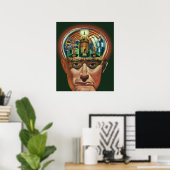 Wetenschapsfiche, Alien Brain in Laboratory Poster (Thuiskantoor)