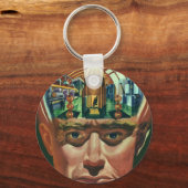 Wetenschapsfiche, Alien Brain in Laboratory Sleutelhanger (Achterkant)