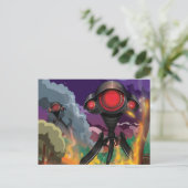 Wetenschapsfiche Alien Tripod-aanval! Briefkaart (Staand voorkant)