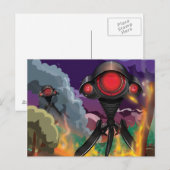 Wetenschapsfiche Alien Tripod-aanval! Briefkaart (Voorkant / Achterkant)