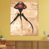 Wetenschapsfiche Alien Tripod-aanval! Canvas Afdruk (Insitu (Woonkamer))