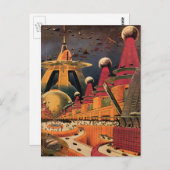 wetenschapsfiche Futuristic City Flying Car Briefkaart (Voorkant / Achterkant)