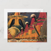  wetenschapsfiche Futuristic City Flying Car Briefkaart (Voorkant / Achterkant)