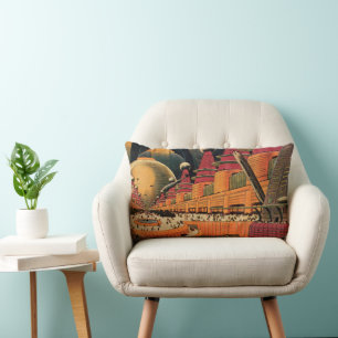  wetenschapsfiche Futuristic City Flying Car Kussen