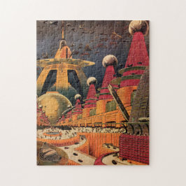  wetenschapsfiche Futuristic City Flying Car Legpuzzel