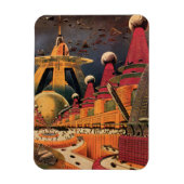  wetenschapsfiche Futuristic City Flying Car Magneet (Verticaal)