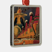  wetenschapsfiche Futuristic City Flying Car Metalen Ornament (Rechts)