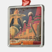  wetenschapsfiche Futuristic City Flying Car Metalen Ornament (Links)
