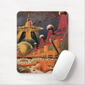 wetenschapsfiche Futuristic City Flying Car Muismat (Met muis)