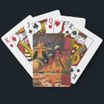 wetenschapsfiche Futuristic City Flying Car Pokerkaarten<br><div class="desc">Vintage illustratie reis en transport science fiction afbeelding met een klassiek stripboek retro Sci Fi stadscentrum met een stad van de toekomst . De architectonische gebouwen zijn gevormd als kegels en voertuigen vliegen in de lucht als vogels,  terwijl menigten mensen door de metropool bewegen.</div>