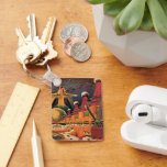 wetenschapsfiche Futuristic City Flying Car Sleutelhanger<br><div class="desc">Vintage illustratie reis en transport science fiction afbeelding met een klassiek stripboek retro Sci Fi stadscentrum met een stad van de toekomst . De architectonische gebouwen zijn gevormd als kegels en voertuigen vliegen in de lucht als vogels,  terwijl menigten mensen door de metropool bewegen.</div>