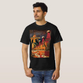  wetenschapsfiche Futuristic City Flying Car T-shirt (Voorkant volledig)