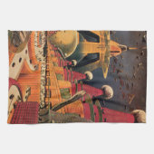 wetenschapsfiche Futuristic City Flying Car Theedoek (Horizontaal)