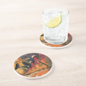  wetenschapsfiche Futuristic City Flying Car Zandsteen Onderzetter (Zijkant)