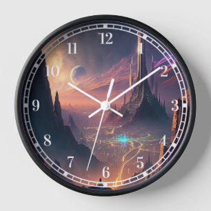 Wetenschapsfiche Futuristische stadsklok