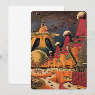 Wetenschapsfiche Futuristische stadsuitnodiging Kaart