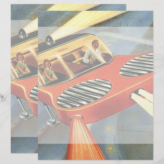 wetenschapsfiche Futuristische vliegende auto (Voorkant / Achterkant)