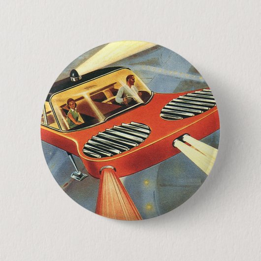  wetenschapsfiche Futuristische vliegende auto Ronde Button 5,7 Cm (Voorkant)