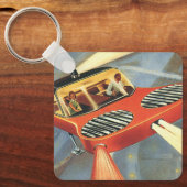  wetenschapsfiche Futuristische vliegende auto Sleutelhanger (Voorkant)