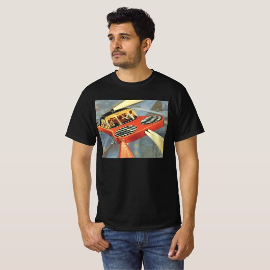  wetenschapsfiche Futuristische vliegende auto T-shirt (Voorkant volledig)