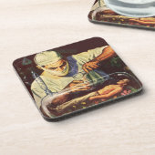  Wetenschapsfiche, Laboratory Mad Scientist Bier Onderzetter (Linkerzijde)