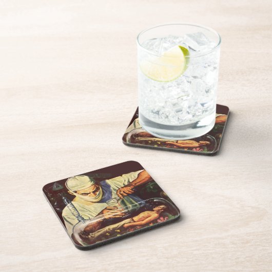  Wetenschapsfiche, Laboratory Mad Scientist Bier Onderzetter (Rechterzijde)