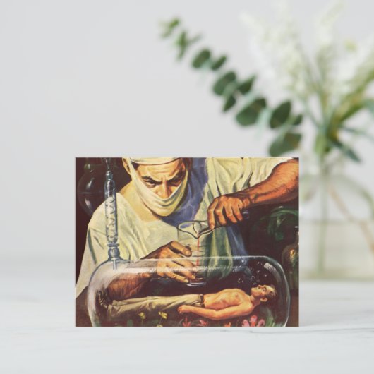  Wetenschapsfiche, Laboratory Mad Scientist Briefkaart (Staand voorkant)