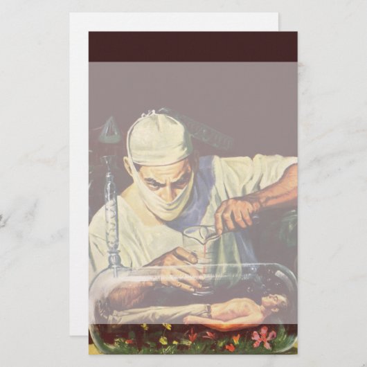 Wetenschapsfiche, Laboratory Mad Scientist Briefpapier (Voorkant / Achterkant)