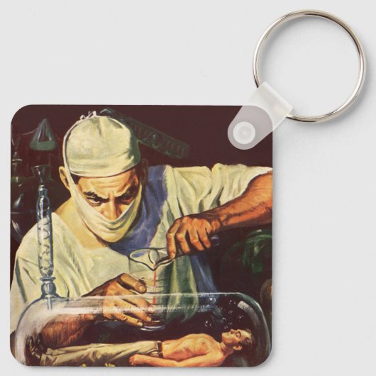  Wetenschapsfiche, Laboratory Mad Scientist Sleutelhanger (Achterkant)