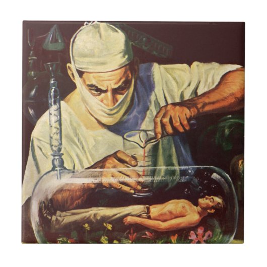  Wetenschapsfiche, Laboratory Mad Scientist Tegeltje (Voorkant)