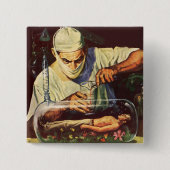  Wetenschapsfiche, Laboratory Mad Scientist Vierkante Button 5,1 Cm (Voorkant)