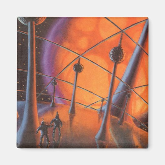  Wetenschapsfiche, Oranje zon en buitenaardse weze Magneet (Voorkant)