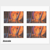  Wetenschapsfiche, Oranje zon en buitenaardse weze Rechthoekige Sticker (Vel)