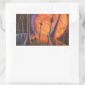  Wetenschapsfiche, Oranje zon en buitenaardse weze Rechthoekige Sticker (Tas)