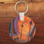  Wetenschapsfiche, Oranje zon en buitenaardse weze Sleutelhanger (Achterkant)