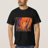  Wetenschapsfiche, Oranje zon en buitenaardse weze T-shirt (Voorkant)