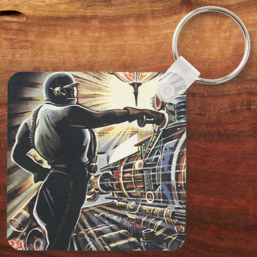  wetenschapsfiche Sci Fi futuristische machines Sleutelhanger (Achterkant)