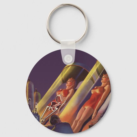 Wetenschapsfiche, Sci Fi Wetenschappers in Lab Sleutelhanger (Voorkant)