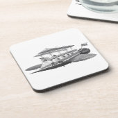  wetenschapsfiche Steampunk Airship Eclipse Bier Onderzetter (Linkerzijde)