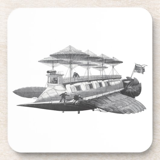  wetenschapsfiche Steampunk Airship Eclipse Bier Onderzetter (Voorkant)