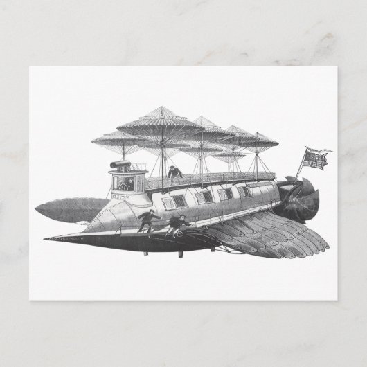 wetenschapsfiche Steampunk Airship Eclipse Briefkaart (Voorkant)