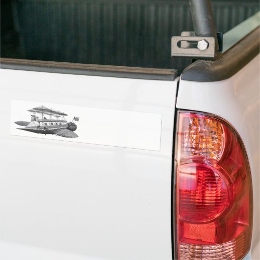  wetenschapsfiche Steampunk Airship Eclipse Bumpersticker (Op Truck)