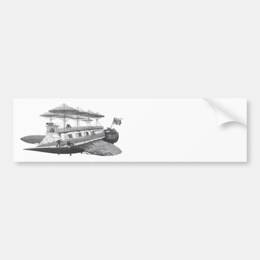 wetenschapsfiche Steampunk Airship Eclipse Bumpersticker (Voorkant)